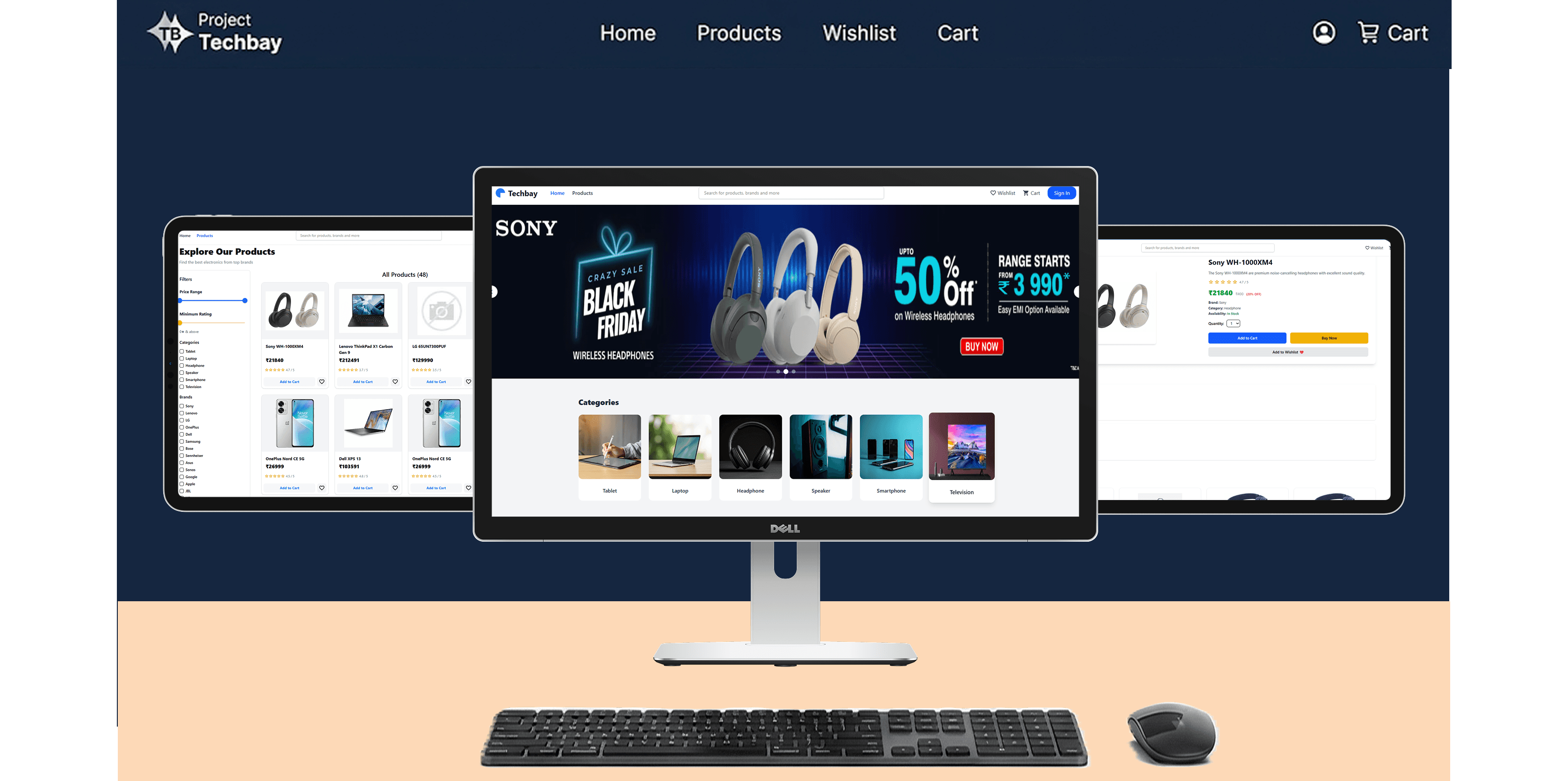 TechBay – E-commerce platform with product management, cart system, and secure Razorpay payment integration. project by Hariom Patil